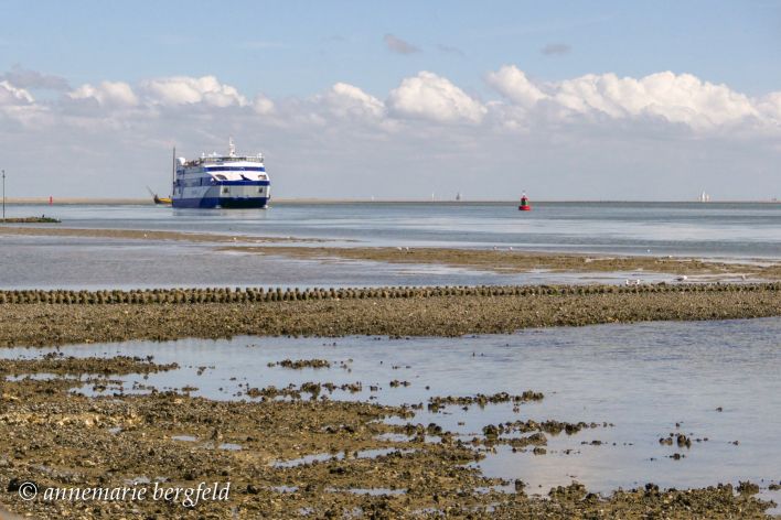 Veerboot Vlieland nadert de haven